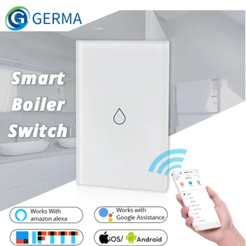 

GERMA WiFi Smart Boiler Glass Panel Switch Water Heater Smart Life Tuya APP Remote Control Alexa Echo Google Home Voice Control