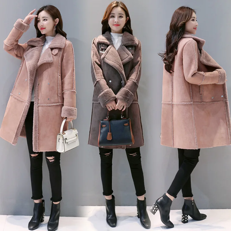 

Solid Color Stand Collar 2018 Autumn & Winter Long Sleeve Thick Mid-length Woolen Jacket Versatile Elegant Fashion