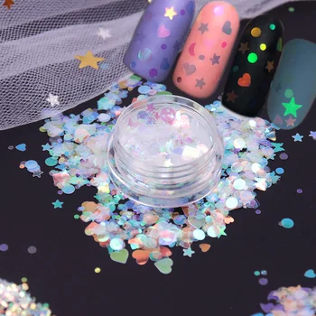 

Sweet Love Heart Nail Glitter Sequins AB Discoloration Color Sequins Nail Shinning Nail Glitter Art Decor Flakes Decor Tools