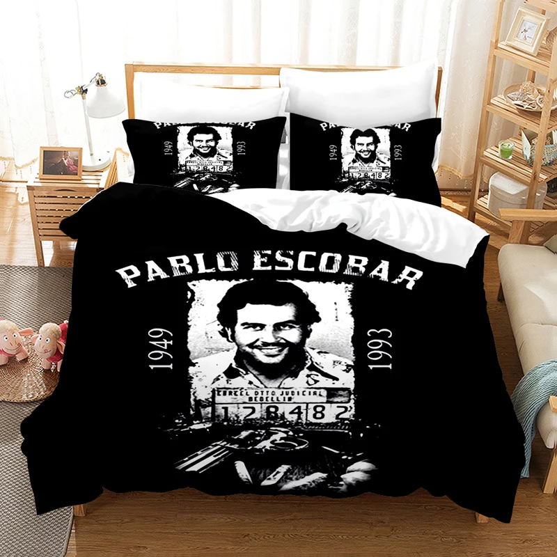 Комплект постельного белья PABLO ESCOBAR, постельное белье, декоративные пододеяльники, наволочки, наркомания, постельное белье, льняное покрывало, Комплект постельного белья