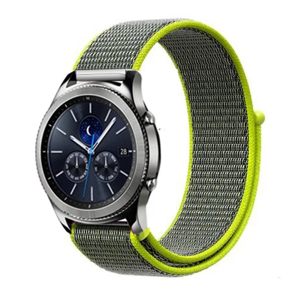 Galaxy watch 46 мм ремешок для samsung gear S3 Frontier 42 мм active 2 huawei watch gt ремешок amazfit bip нейлон 22 мм ремешок для часов 44 40 - Цвет ремешка: flash yellow 1