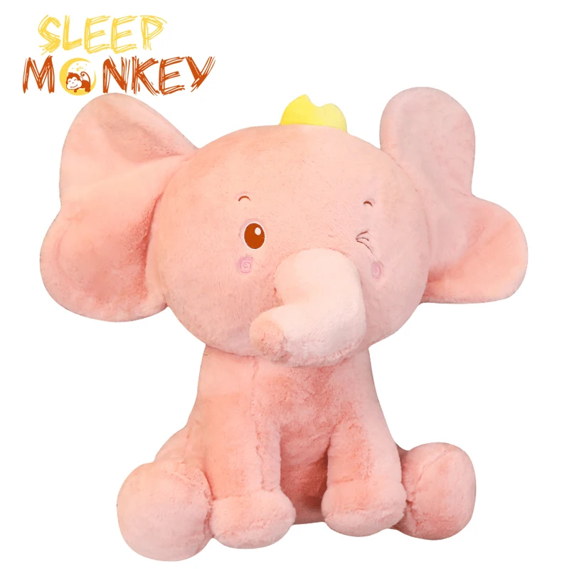 Корона, слон, плюшевая игрушка, кролик, плюшевая, мигает, сплошной цвет, Детский слон, кукла, большой размер, подушка для девочек, подарок