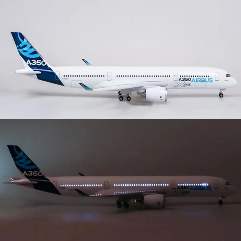 47 см 1/142 масштаб прототип A350 Airbus самолет XWB модели авиалиний с светом и колесом литая под давлением пластиковая Смола самолет F коллекционная игрушка