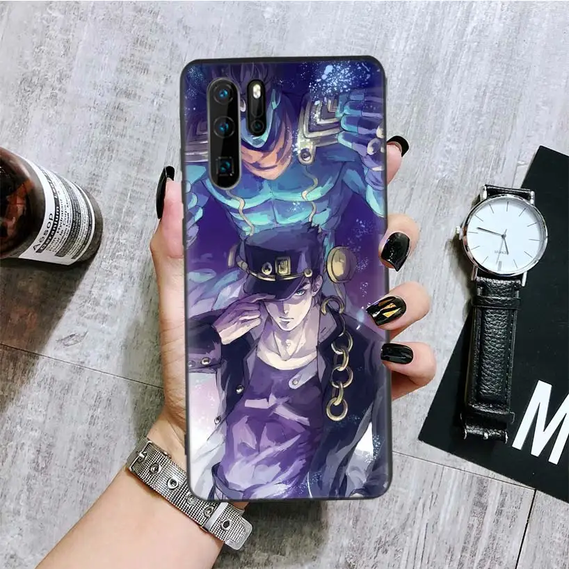 BA066-1 JoJo невероятное приключение черная крышка чехол для телефона для huawei Коврики 30 20 10 P30 P20 P10 Pro Lite P Smart Z роскошный корпус под плетенную сумку - Цвет: BA066-1