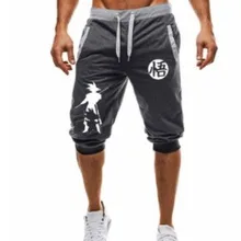 Летние шорты для мужчин повседневные шорты с принтом Dragon Ball Goku Мужские дышащие хлопковые короткие брюки