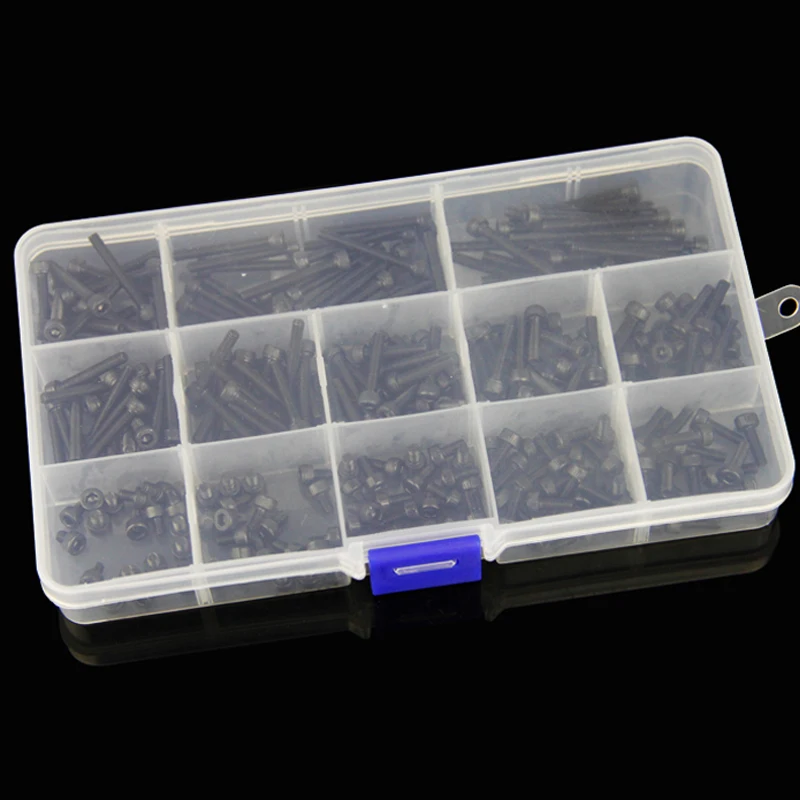 New 260 Pcs M3 M4 M5 M6 M8 M10 Steel Hexagon Socket Head Cap Screws Hex Socket Screw Metric Bike Screw