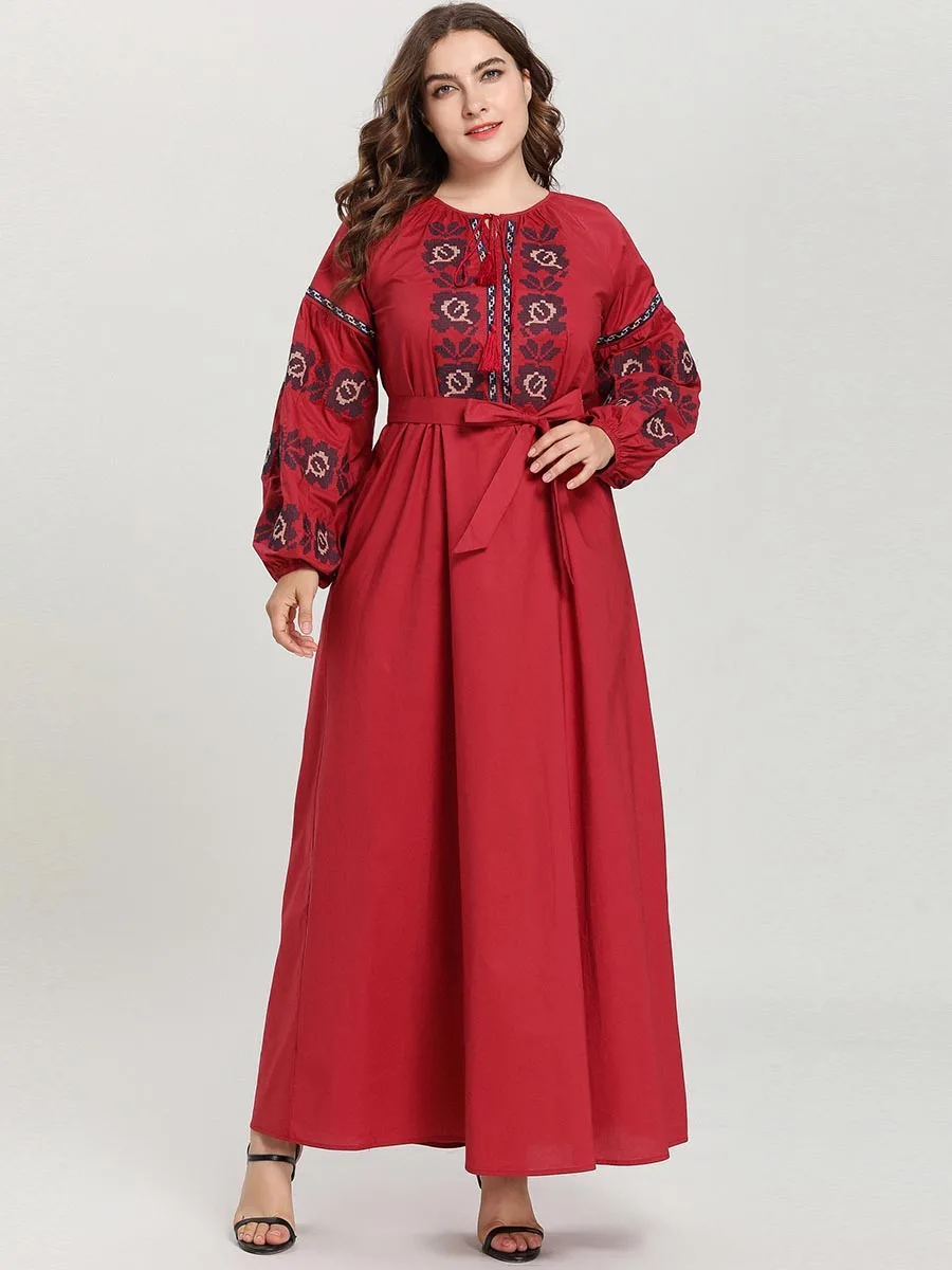 BNSQ плюс размер abaya мусульманское длинное платье для девочки без хиджаба винтажные пляжные Коктейльные Вечерние красные Скромные Новые дизайнерские высококачественные фабричные розетки