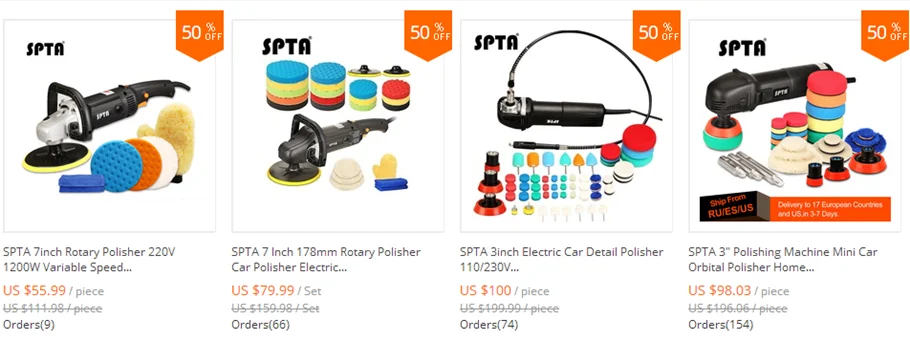 SPTA " 15 мм полировальная машина для автомобиля 220 В Электрический полировщик двойного действия домашний DIY полировальный станок мини портативный полировщик для автомобиля