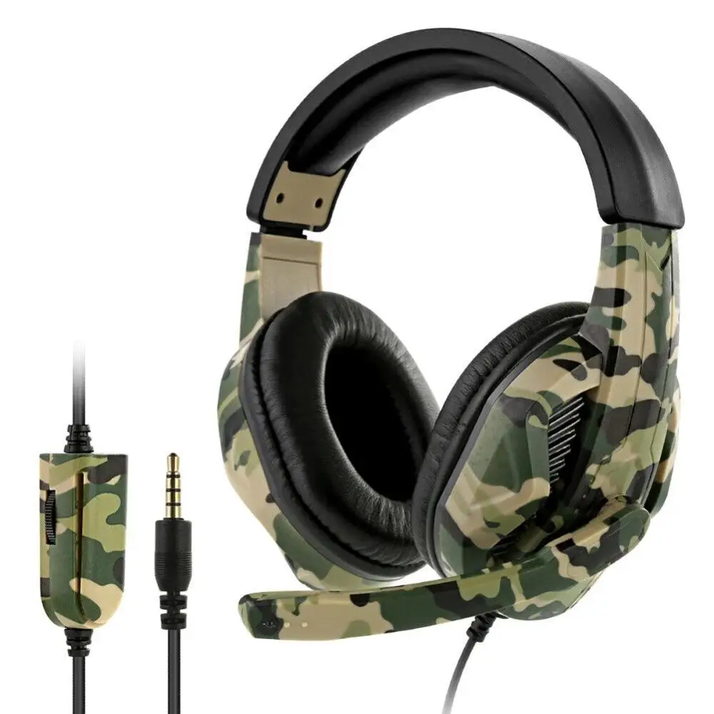 

3.5mm Gaming Headphone Camouflage Stereo Head-mounted Headset for Computer Phone With Microphone Earphone for PC PS4 Xbox Laptop