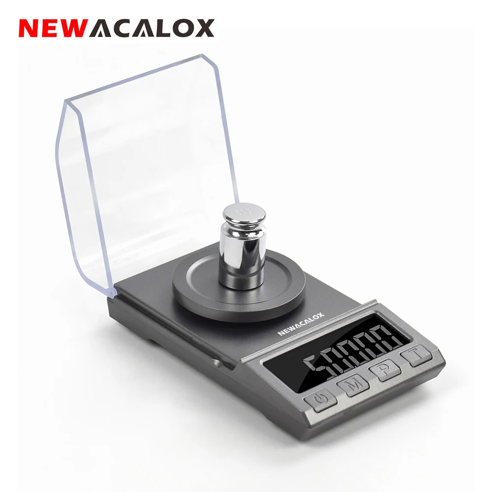 NEWACALOX LCD Digital Jewelry Scales 50g/100gX0.001g Weight High Precision Scale Portable For Lab Medicine Electronic Balance |