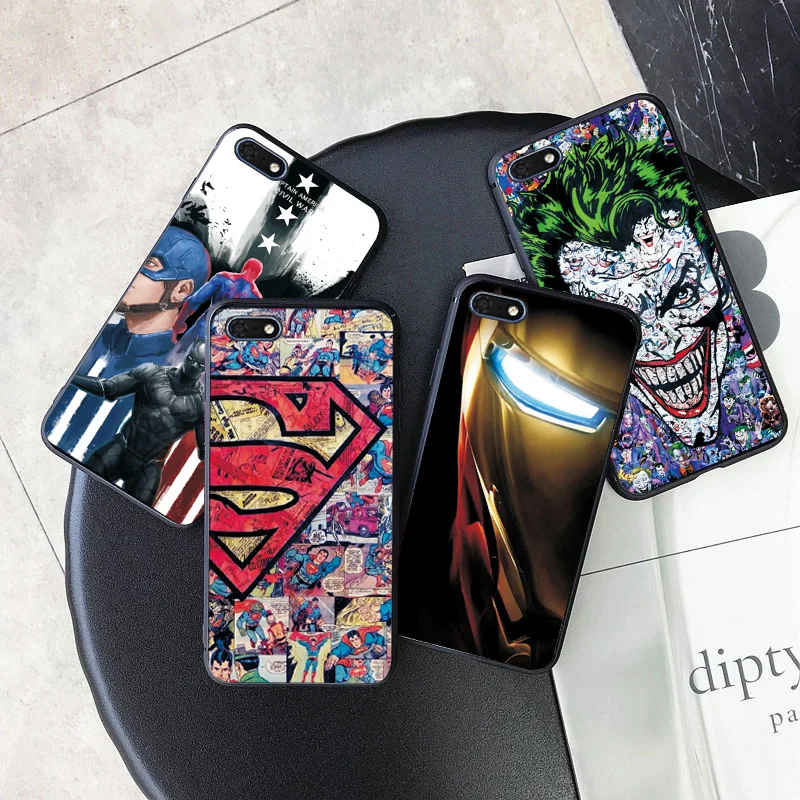Чехол для телефона с изображением Мстителей для huawei Honor 7 S, чехол V10 V20 Marvel, черный ТПУ чехол для Honor 10i 20i Honor 20 10 Lite 20 Pro 7A Pro, чехол