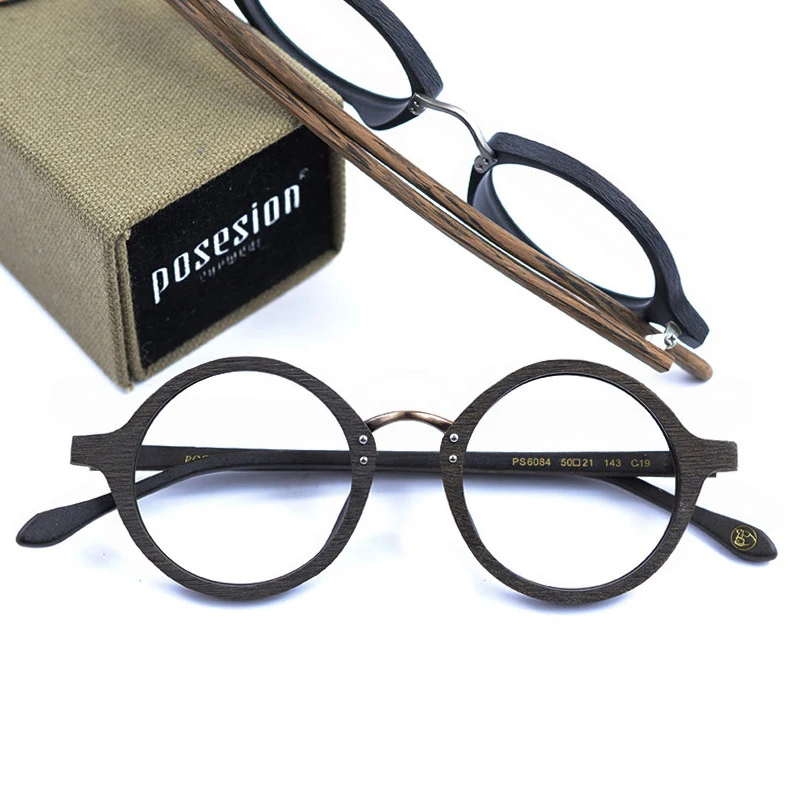 HDCRAFTER оптические очки оправа мужские круглые деревянные прозрачные линзы, очки по рецепту рецепт мужские очки для чтения, очки