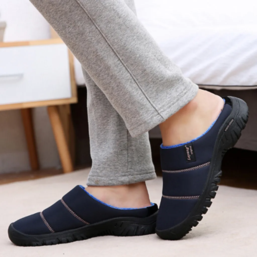 Мужская обувь; пара; большие размеры; повседневная домашняя обувь; бархатная теплая обувь; удобные хлопковые тапочки; Zapatos De Hombre