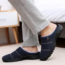 Мужская обувь; пара; большие размеры; повседневная домашняя обувь; бархатная теплая обувь; удобные хлопковые тапочки; Zapatos De Hombre