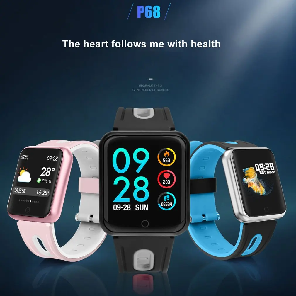 Color Screen Depth Waterproof Exercise Heart Rate Long Time Standby Swimming Step P68 Smart Bracelet