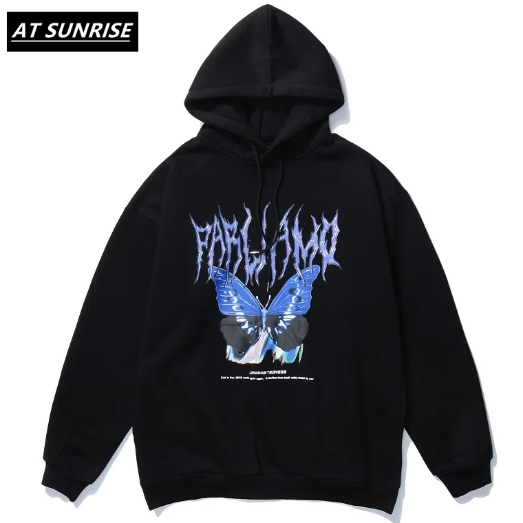 Мужская толстовка с капюшоном AT SUNRISE черная или белая Повседневная Толстовка и