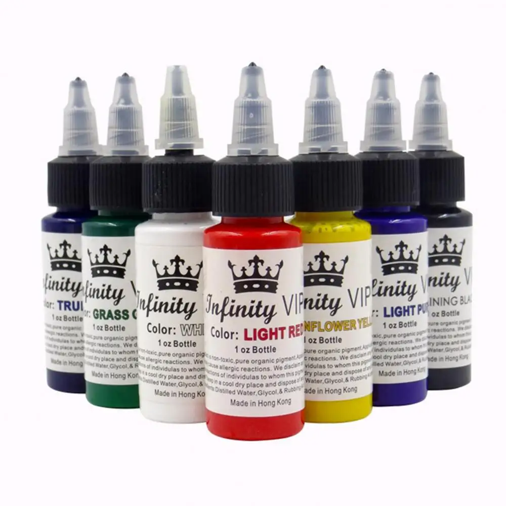 Tattoo Eyebrow Ink Set Durable DIY Colorful Water Based Makeup Tattoo Pigment Ink Red Black Blue Yellow Green