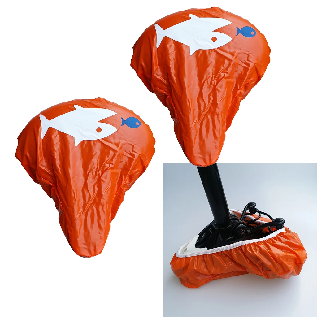 2pcs Universal Waterproof MTB Road Bike Bicycle Seat Saddle Rain Dust Cover Elastic Fits Almost All Bike Seats