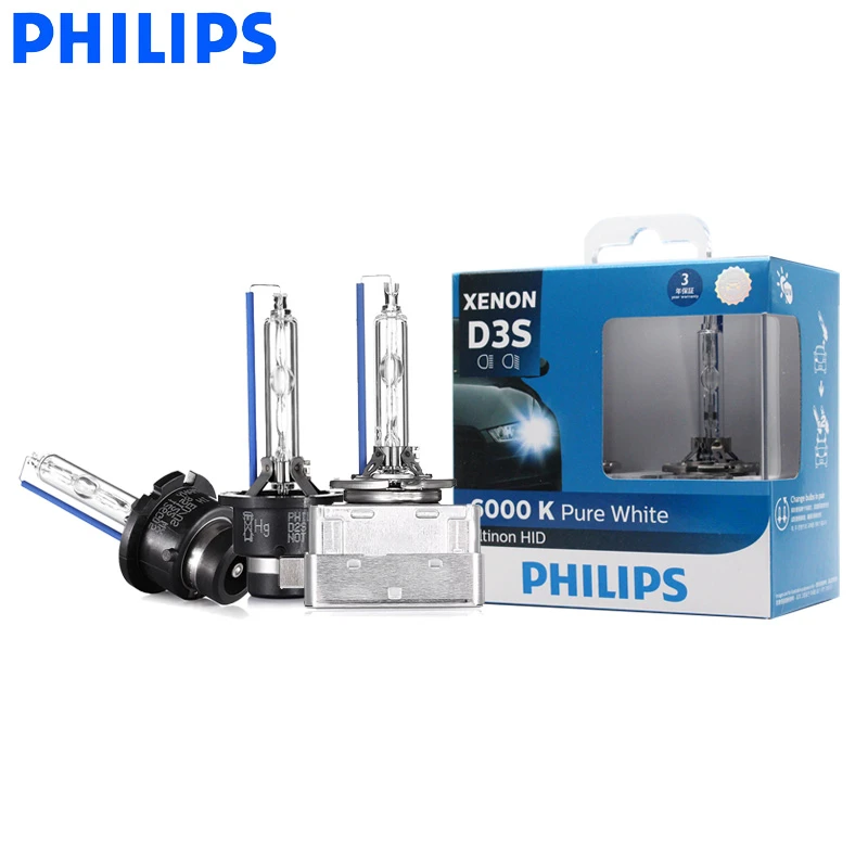Philips bombilla de Xenón HID Ultinon para coche, luz blanca fría 35W, 6000K, D1S, D2S, D2R, D3S, D4S, WXX2, paquete doble|Bombillas (de de faros delanteros| - AliExpress