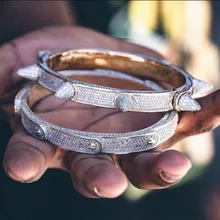 Мужской браслет в стиле хип-хоп, волнистый браслет, персональный микро проложенный побрякушки, CZ браслеты для мужчин и женщин, рэппер, ювелирное изделие