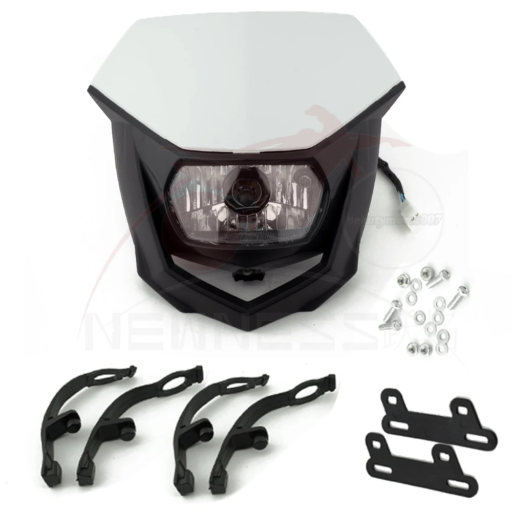 Эндуро крест Halo головной светильник двойной уличные бойцы спортивный головной светильник налобный фонарь обтекатель для XR125 XT350 WR250 WR426 YZ450 DRZ400SM - Цвет: White