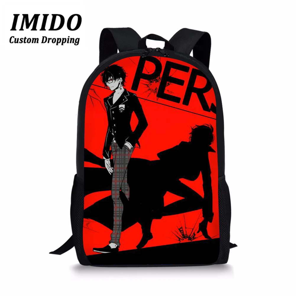 IMIDO Game Persona 5 рюкзак для мальчиков Детский Школьный рюкзак с принтом Джокер для начальной школы детские сумки-портфели для путешествий Mochilas