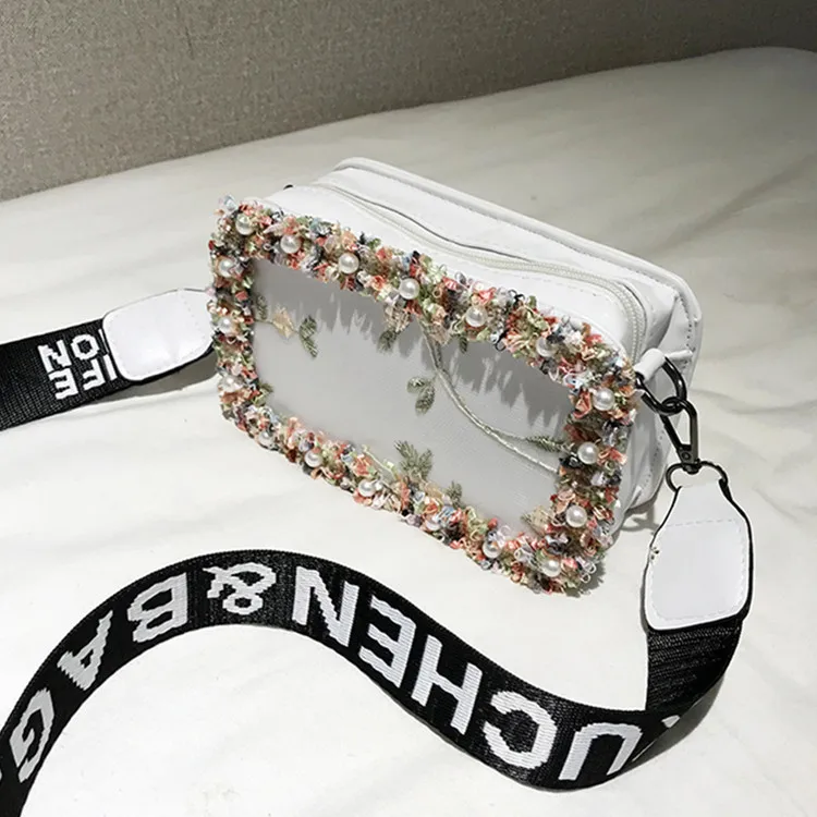 

New Arrival Summer Bag Women's 2018 New Style Fashion Korean-style Elegant bai da xiao Square Bag Fashion Broadband Messenger Ba