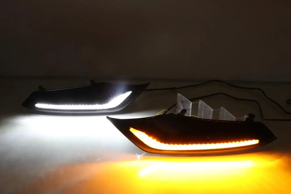 Для Mazda 3 Axela-20, аксессуары, динамический сигнал поворота желтого цвета, функция 12 В, Водонепроницаемая Автомобильная DRL лампа, светодиодный дневной ходовой светильник
