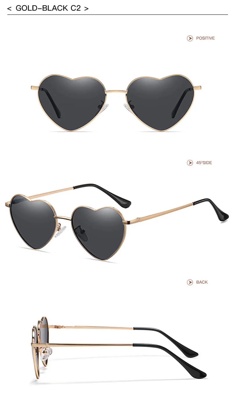 big sunglasses for women Elbru Retro Heart Shaped Sunglasses Fashion Polarized Sun Glasses Ultralight Clear Colorful Eyewear For Women UV400 Sunshades coach sunglasses