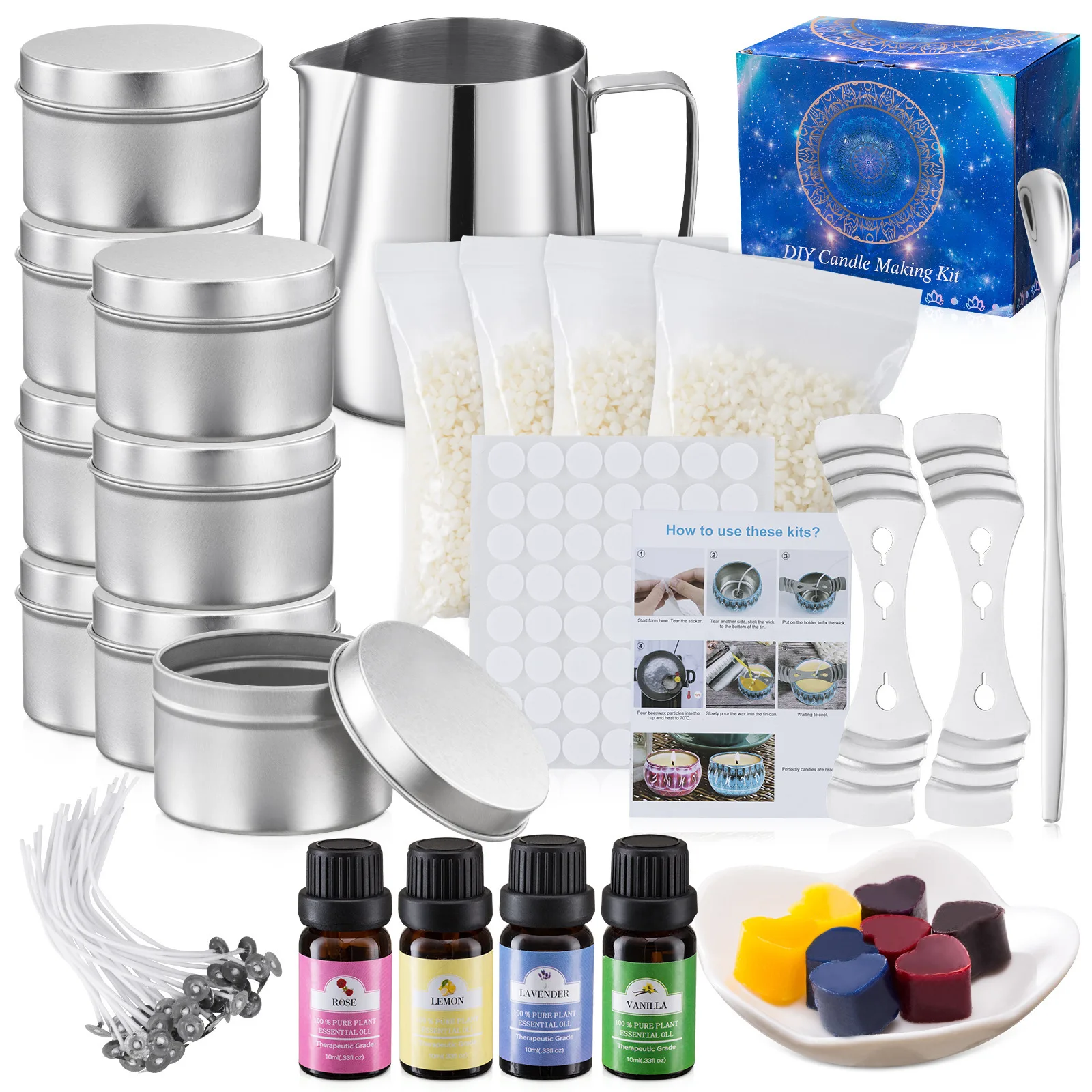 Aromatherapy candle diy handmade candle material package mold set beeswax soy wax cup material making kit