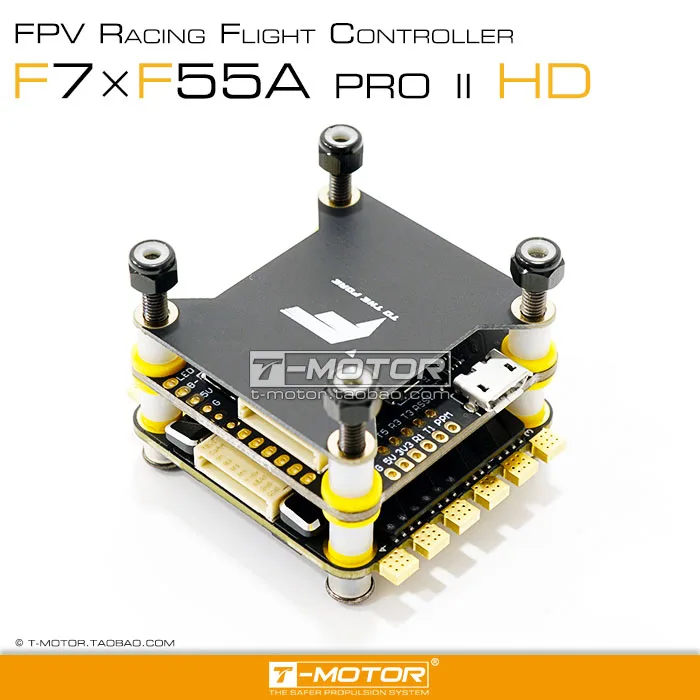 T-MOTOR Tmotor F4 F7 HD Контроллер полета комбо стек F45A V2 F55A PRO II 6S 4 в 1 ESC FPV гоночный Дрон Квадрокоптер мультиротор