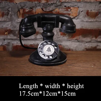 Vintage Phone Retro Telephone Feng Shui Furnishing Craft Ornament Home Decoration Accessories Photography Backdrops Christmas - Цвет: B