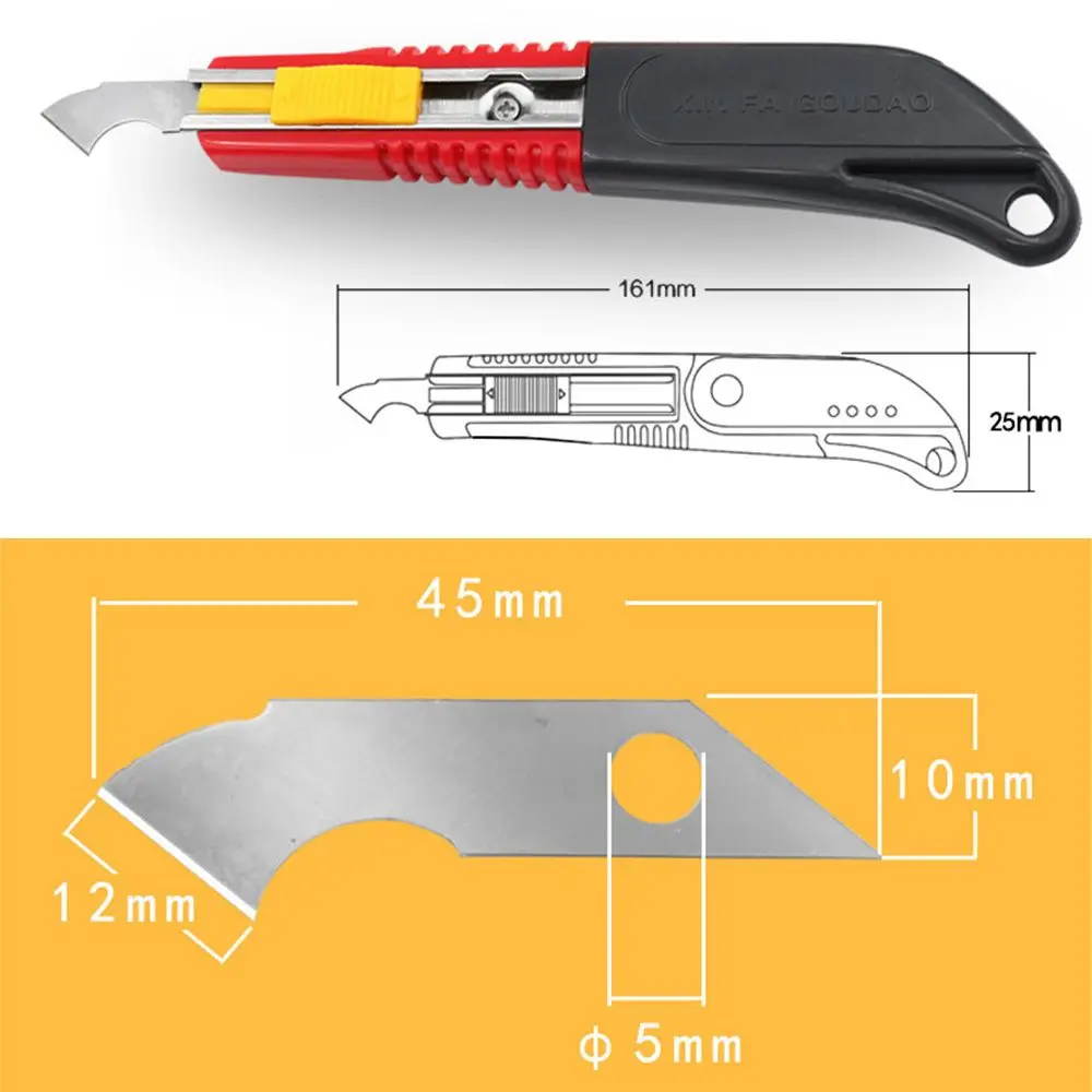 Acrylic Perspex Cutter Hook Cutting Tool With 3 Spare Blade Hook Knife  Blades Steel DIY Plexiglass Repair Hand Organic Board