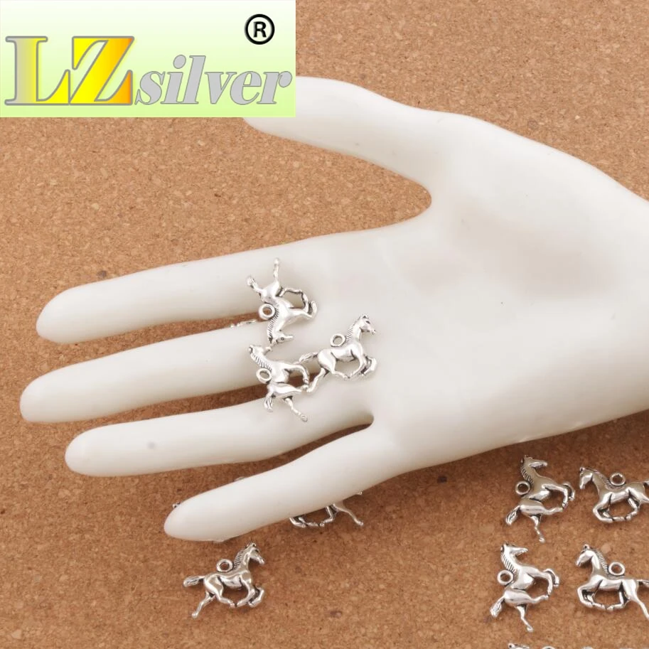 Running Horse Spacer Charm Beads 19x15.5mm 150pcs Zinc Alloy Pendants Handmade Jewelry DIY L050