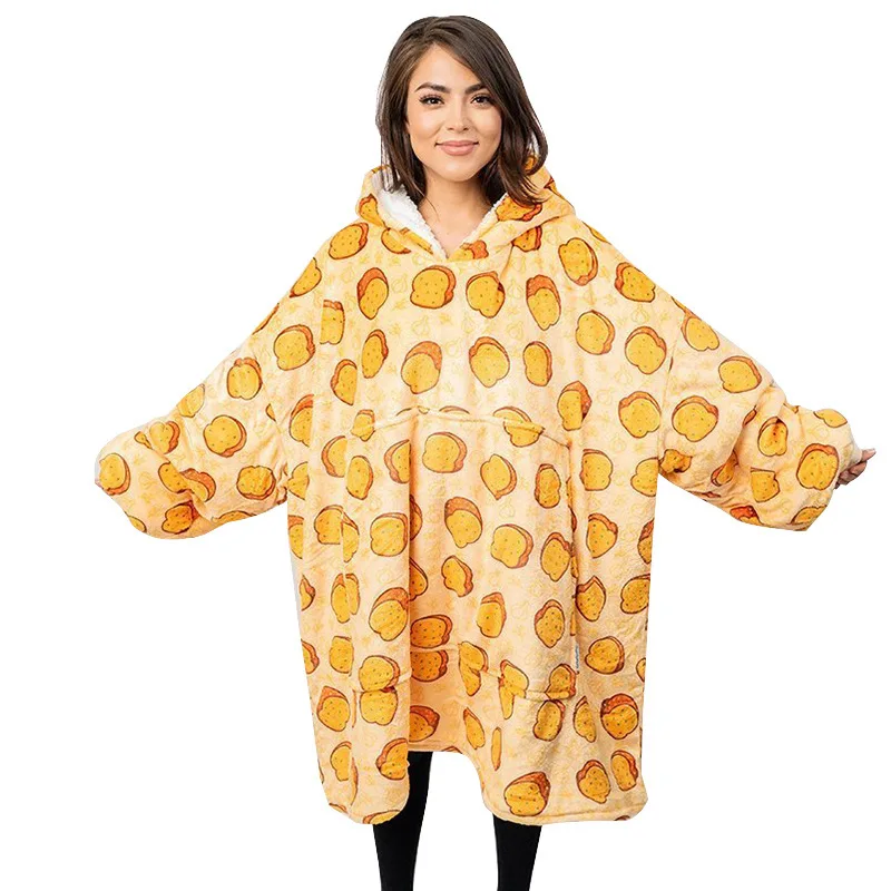 Fun Printing Thick Cotton Flannel Oversized
