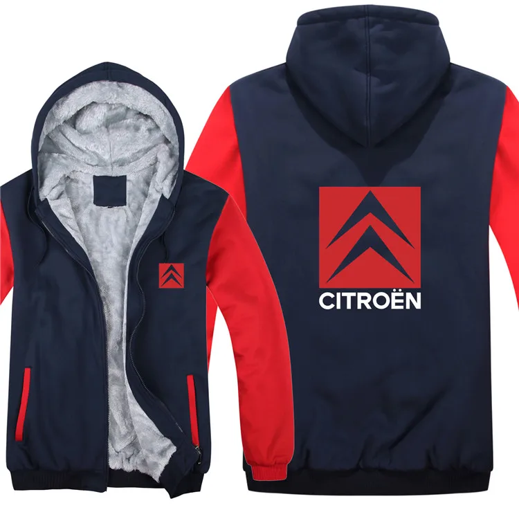 as picture Citroen толстовки Мужская куртка зимняя высококачественная мужская повседневная шерстяная подкладка флис Citroen свитера с логотипами Толстовка - Цвет: as picture
