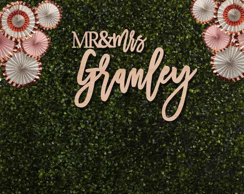 

Custom Last Name Wood Sign, Large Custom Backdrop, Mr and Mrs Sign, Backdrop Wedding Signs,Custom Last Name Sign Wedding Wall D