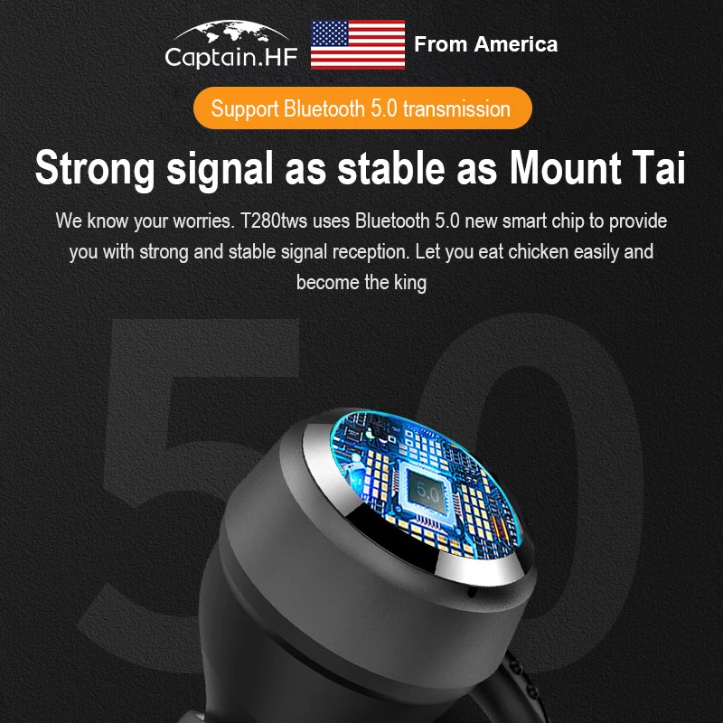 US Captain Waterproof Sport Wireless Bluetooth