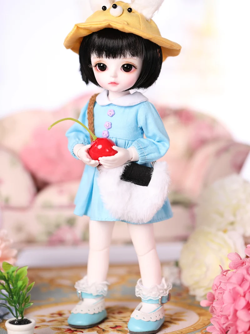 1/3, 1/4, 1/6, BJD, кукла, милое синее платье для BJD, куклы, игрушки, аксессуары, одежда, включает в себя платье+ носки+ шляпу+ сумку