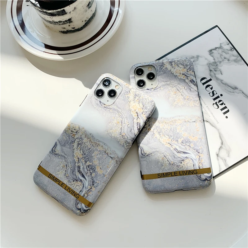 

fashion Simple Marble Couples Phone Cover Case For Iphone X 11 pro Xs Max Xr 10 8 7 6 6s Plus Luxury Soft silicone Coque Fundas