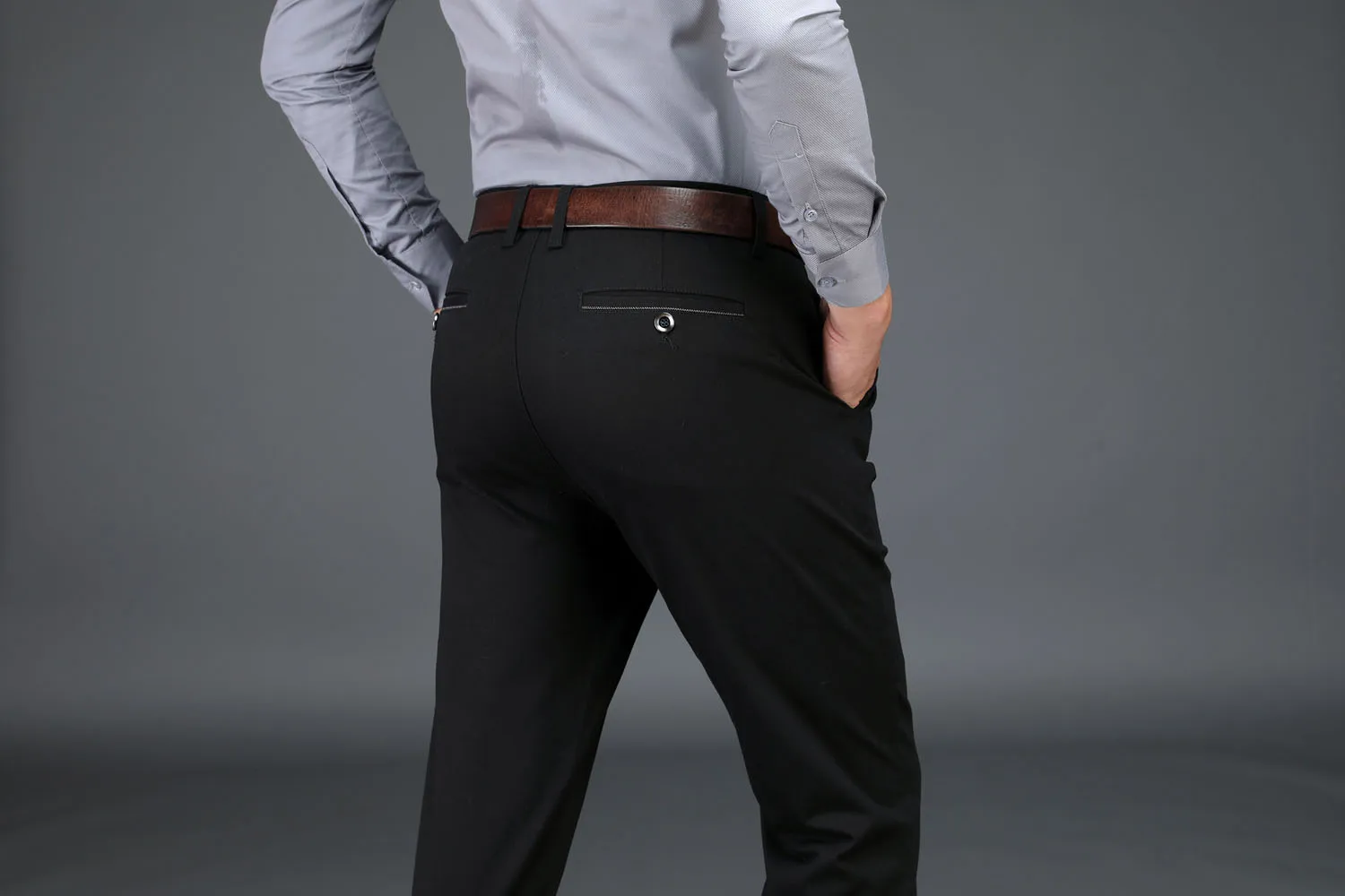 DAISHU хлопковые повседневные мужские брюки микро-эластичные узкие прямые брюки осенние классические деловые однотонные хаки черные брюки мужские 28-44