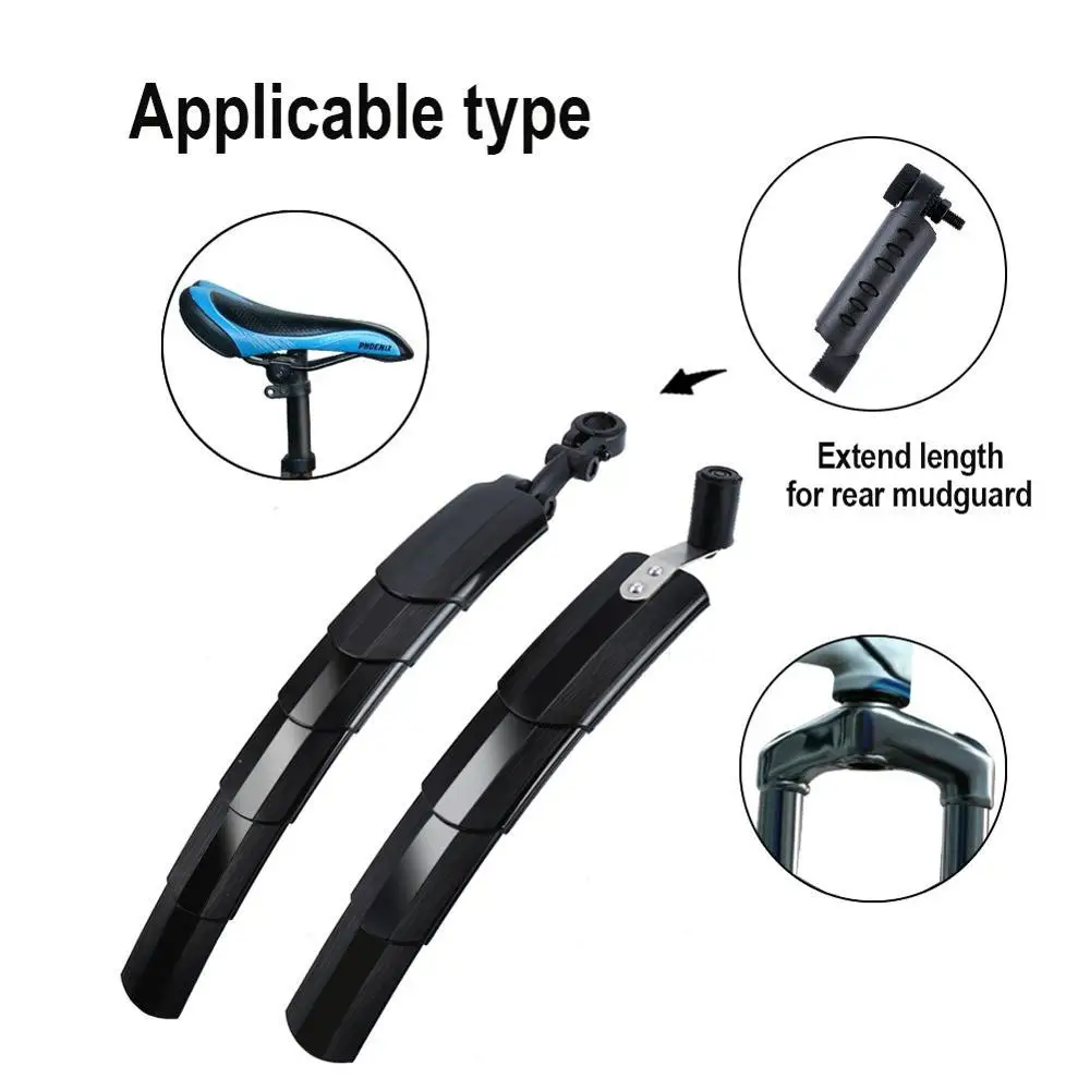 7 Color 2pcs High Quality Telescopic Plastic Bicycle Fender High