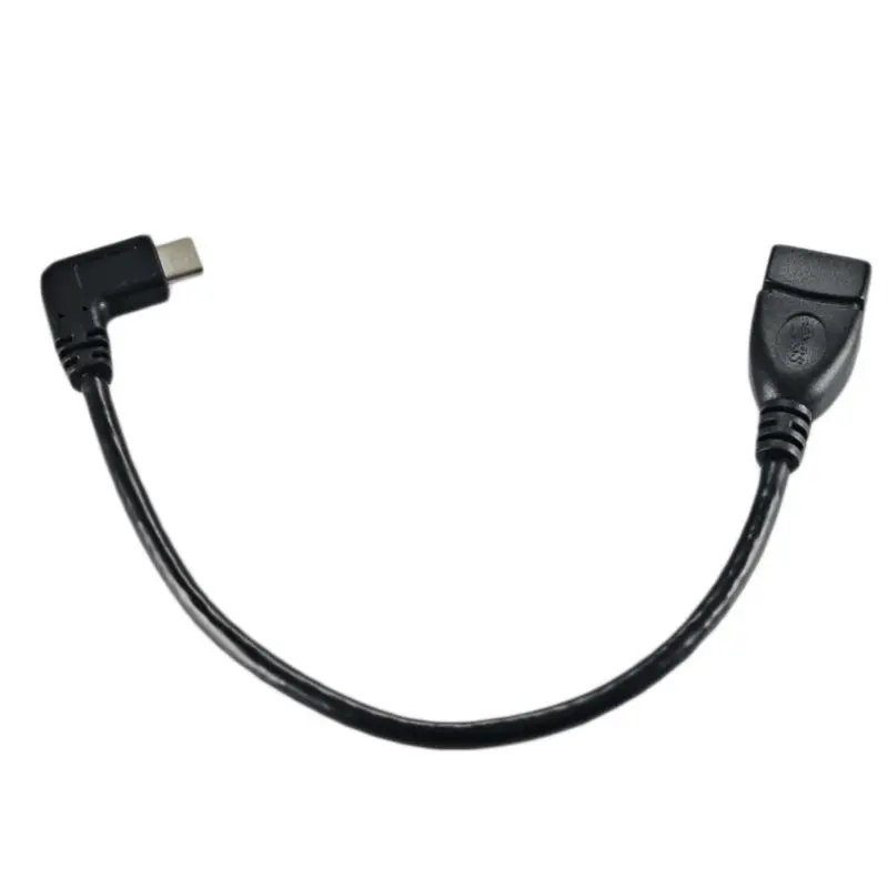 25 см USB 3,1 type C штекер USB 3,0 A женский Угловой кабель Mac Google Chromebook