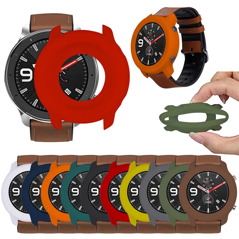 Replacement Case for Huami AMAZFIT GTR 47mm Soft TPU Protection Silicone Full Case Cover Shell Silicone Frame Protective 40AUG1505