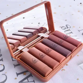 

HengFang Pumpkin Color Matte Waterproof Lipstick Set Long-lasting Red Lip Kit With Mirror Lips Makeup Beauty Tool Hot Sale TSLM1