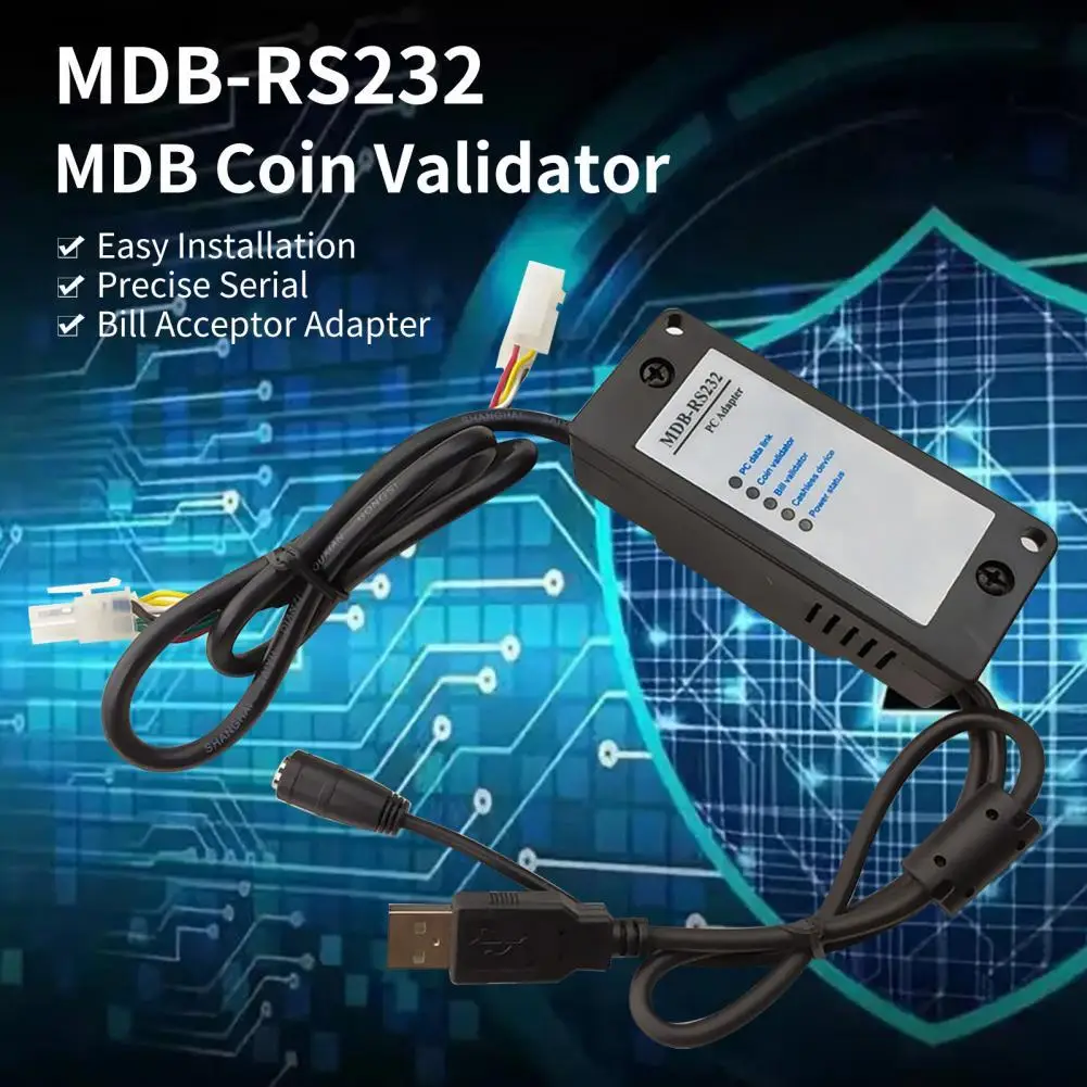 MDB-RS232 MDB Coin Validator Easy Installation Precise Serial Bill Acceptor Adapter with Indicator Light for Cashless Device mdb rs232 mdb coin validator accurate easy installation with indicator light professional bill acceptor adapter for vending mach