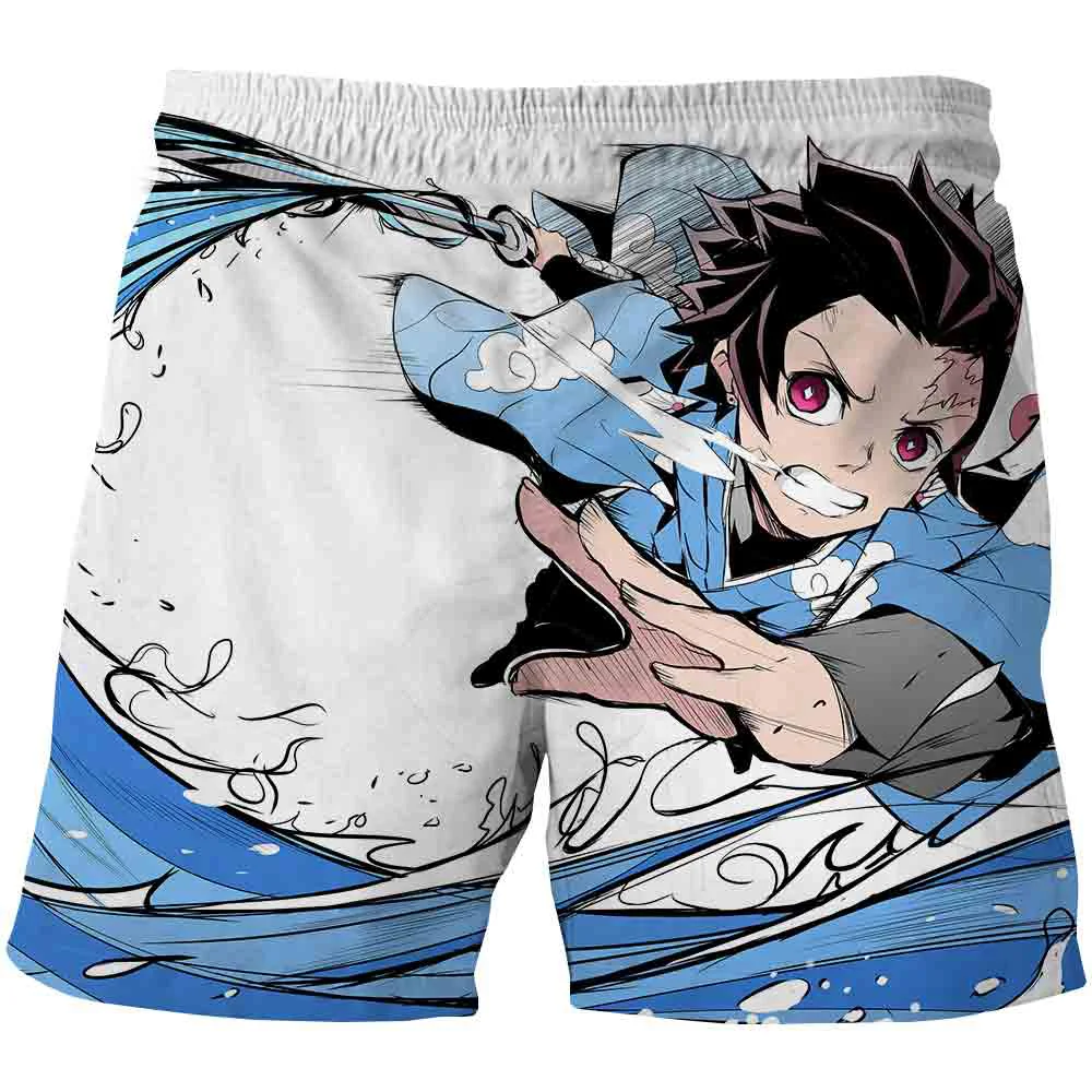 Demon Slayer Anime 3d Print Men Swimming Trunks Swimwear Shorts