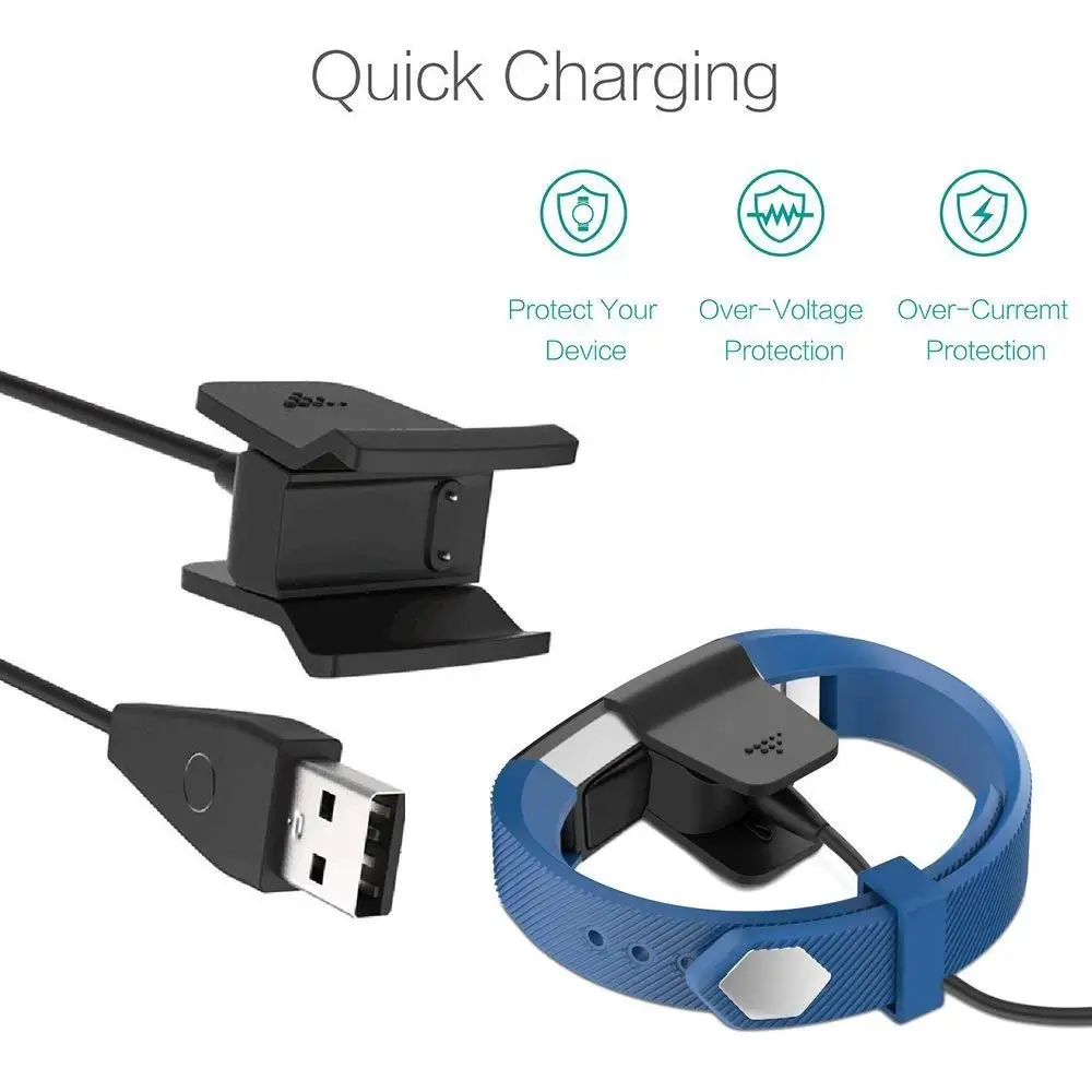 for Fitbit Alta HR Charger with Reset Button Replacement USB Charger Charging Cable for Fitbit Alta HR Fitness Smart Watch, Blac
