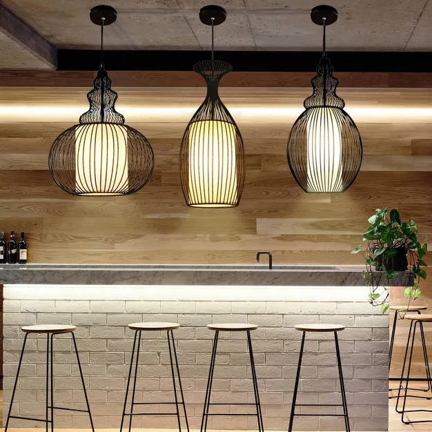 Modern Tieyi American Style Creative Restaurant Coffee Shop Bedroom Living Room Corridor Retro Birdcage Chandelier