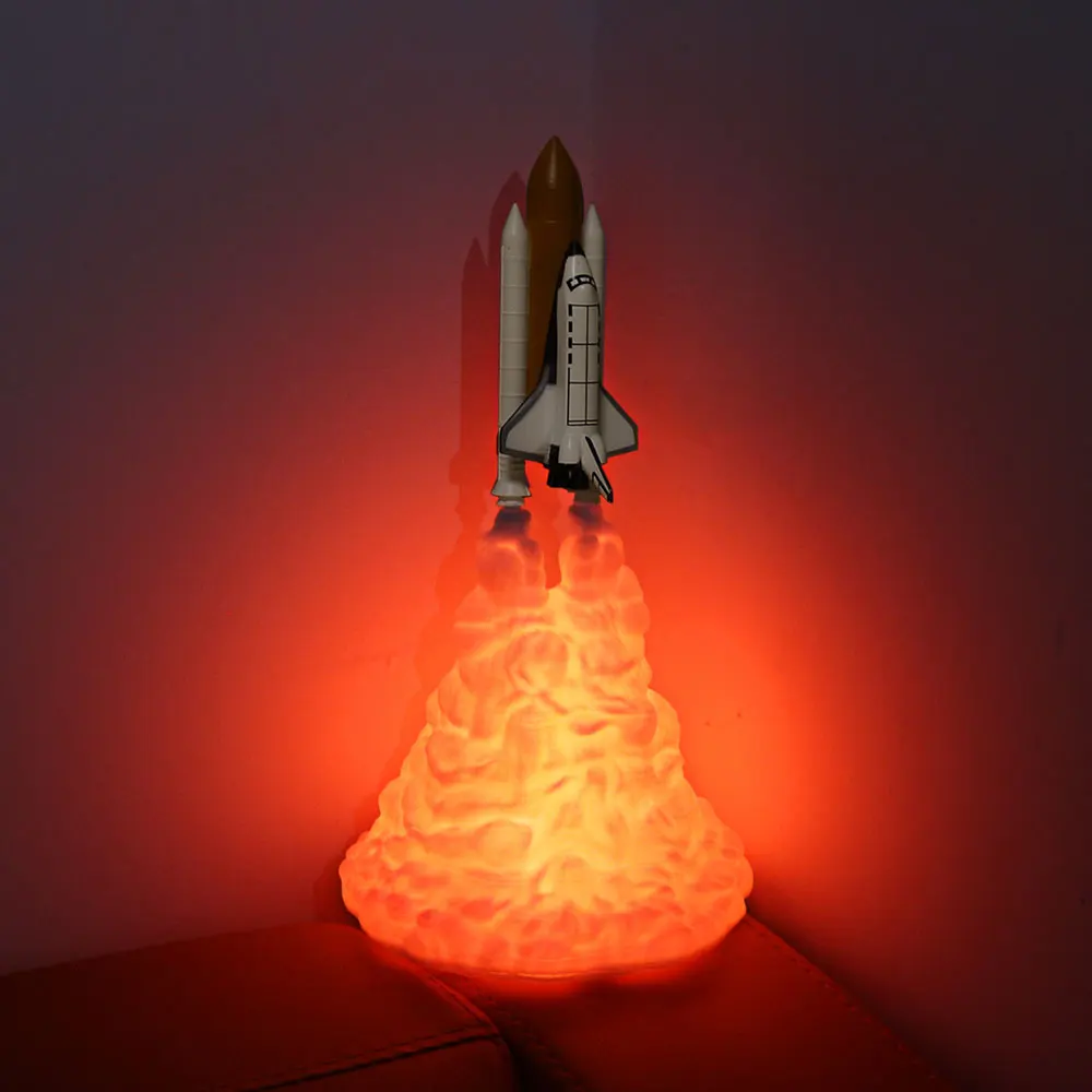 

Holiday Light 3D Print Space Shuttle Lamp Rechargeable Night Light For Space Lovers Moon Lamp Room Decoration Dropshipping